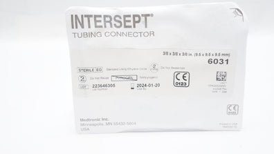 Medtronic 6031 Intersept Tubing Connector 3/8 x 3/8 x 3/8inch (x)